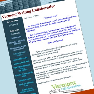 Vermont Writing Collaborative Newsletter